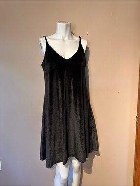 Black Velvet stretchy Slip Dress tank shirt dress women’s ten sixty Sherman